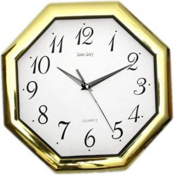 Plastové nástěnné hodiny osmihran (H2118C)