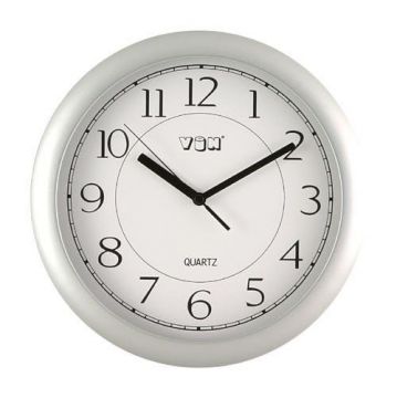 Plastové nástěnné hodiny stříbrné (HS2011E)