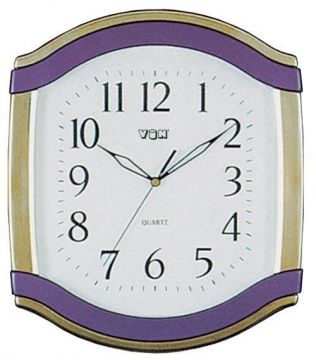 Plastové nástěnné hodiny fialové (H15BC)