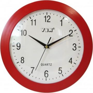 Plastové nástěnné hodiny červené (HDL035R)