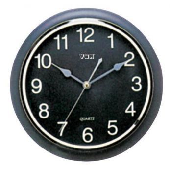 Plastové nástěnné hodiny černé (HMNB)