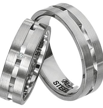 Ocelové snubní prsteny TS134