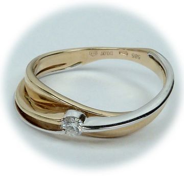 Zlatý prsten s diamanty 481713 velikost 54