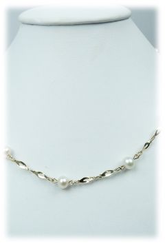 Zlatý náhrdelník 1440564 s perlami 45 cm