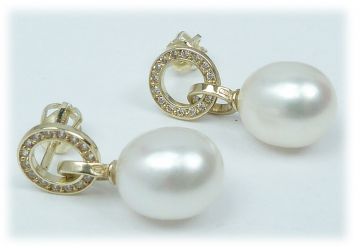 Zlaté náušnice s perlou NA1730