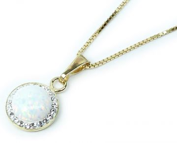 Stříbrný náhrdelník s opálem 923025 45cm
