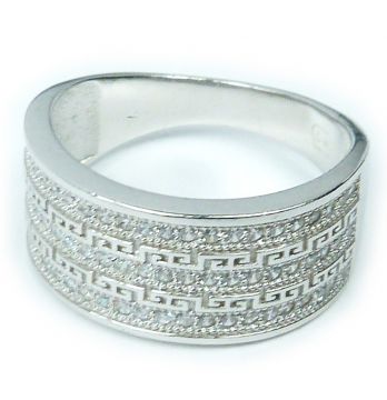Stříbrný prsten se zirkony 946/2 velikost 60