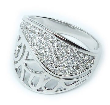 Stříbrný prsten se zirkony 1078/2 velikost 66