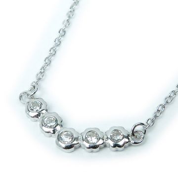 Stříbrný náhrdelník se zirkony 1058 42-45cm