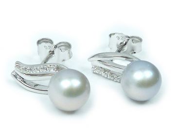Stříbrné náušnice 29-2138 s perlou