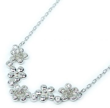 Stříbrný náhrdelník se zirkony 476511996 42 + 3 cm