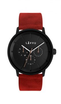 Červené multifunkční hodinky LAVVU TROMSO Chili Red LWM0064