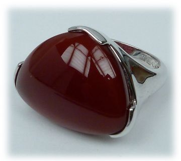 Stříbrný prsten s karneolem 517181 velikost 58
