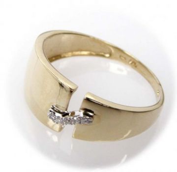 Zlatý prsten s brilianty velikost 56