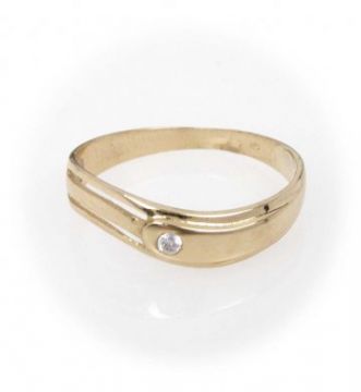 Zlatý prsten se zirkonem velikost 52