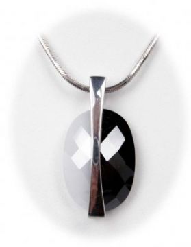 Stříbrný náhrdelník s aragonitem a onyxem 42 cm