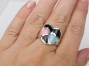 Stříbrný prsten s perletí velikost 54