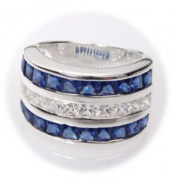 Stříbrný prsten se zirkony velikost 59