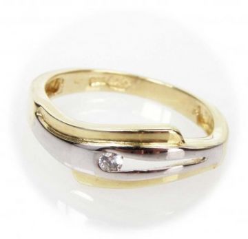 Zlatý prsten se zirkonem velikost 54