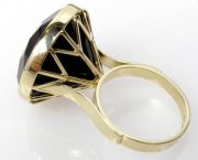Galerijní zlatý prsten s vltavínem velikost 58