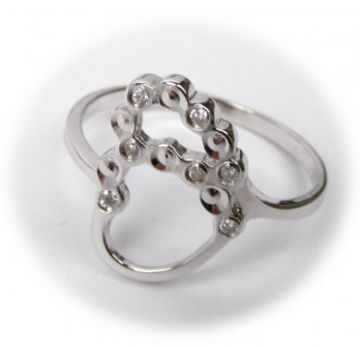 Stříbrný prsten se zirkony velikost 58