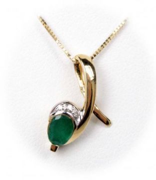 Zlatý náhrdelník s brilianty a smaragdy