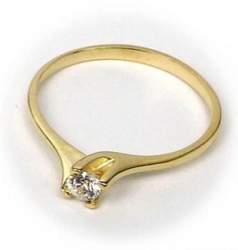 Zlatý prsten se zirkonem velikost 51