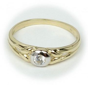 Zlatý prsten se zirkonem velikost 63