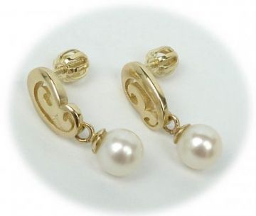 Zlaté náušnice s pravými perlami