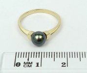 Zlatý prsten s pravou perlou velikost 52