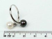 Prsten bílé zlato s pravými perlami 7,5 mm velikost 54