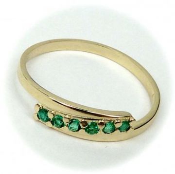 Zlatý prsten se smaragdy velikost 54
