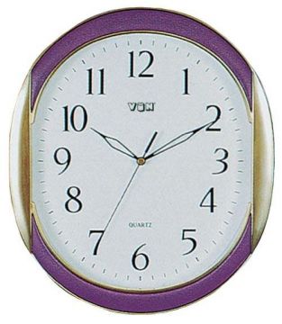 Plastové nástěnné hodiny fialové (H15DC)