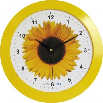 Plastové nástěnné hodiny slunečnice (HJ18 035)