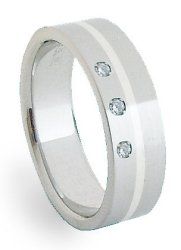 Ocelový prsten se stříbrem Zero Collection