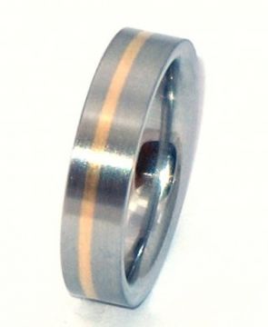 Ocelový prsten se zlatem Zero Collection