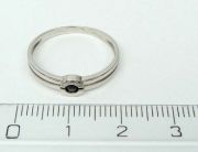 Prsten z bílého zlata s černým briliantem velikost 54