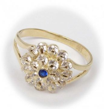 Zlatý prsten se zirkony velikost 55