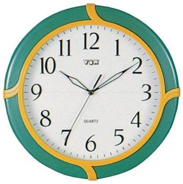 Plastové nástěnné hodiny zelené (H19AC)