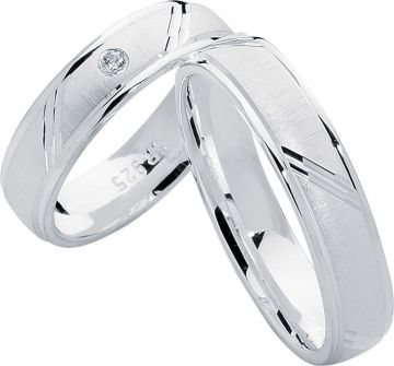 Stříbrné snubní prsteny Heartbeats S18