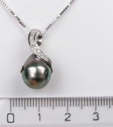 Tahitská perla s brilianty v 18ti karátovém zlatě 