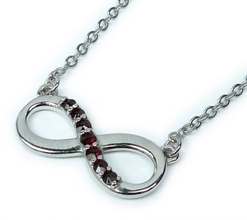 Stříbrný náhrdelník s granáty AGR71039