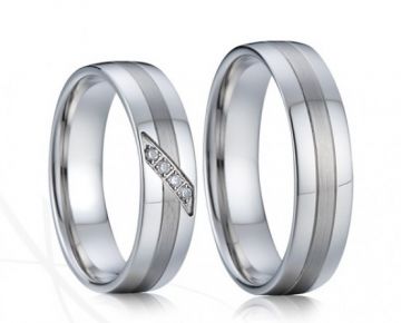 Ocelové snubní prsteny Charles a Diana