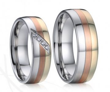 Ocelové snubní prsteny Eduard a Bella