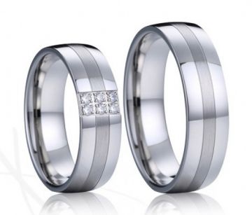 Ocelové snubní prsteny Amadeo a Jeanne