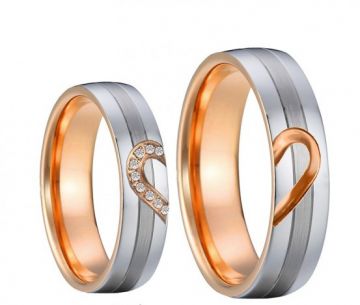 Ocelové snubní prsteny Elizabeth a Darcy