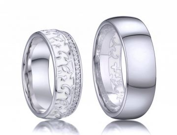 Stříbrné snubní prsteny Scarlett a Rhett