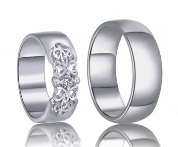 Stříbrné snubní  prsteny Brigite a Mark