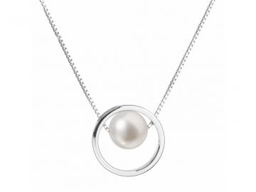 Stříbrný náhrdelník s perlou EVG 22025,1