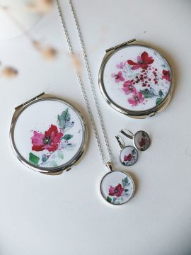 Set Krásenky Náušnice, zrcátko, medailon